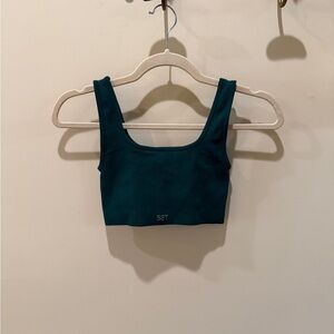 SET Active SculptFlex Power Box Cut Bra in Dark Green